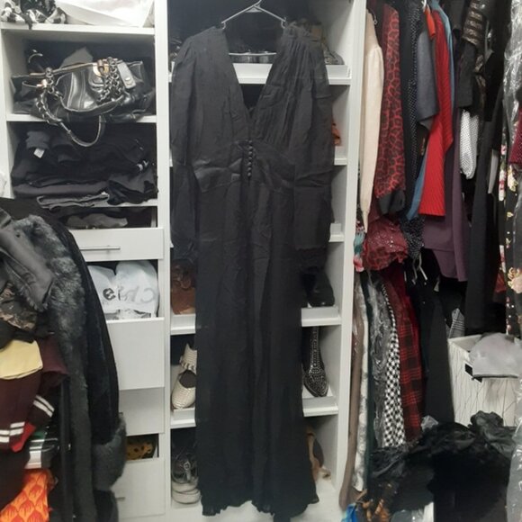 1940's Long Robe Forties Follies Trashy Diva Lingerie Dress Coat hollywood glam - Picture 3 of 11